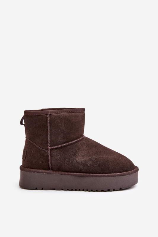 Braune Wildleder-Snowboots mit Plateau