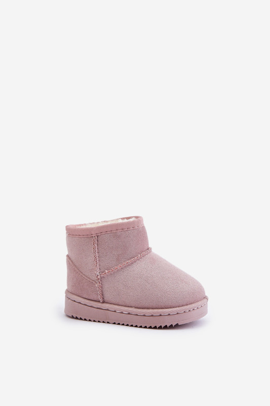 Gefütterte rosa Schneestiefel aus Wildlederimitat