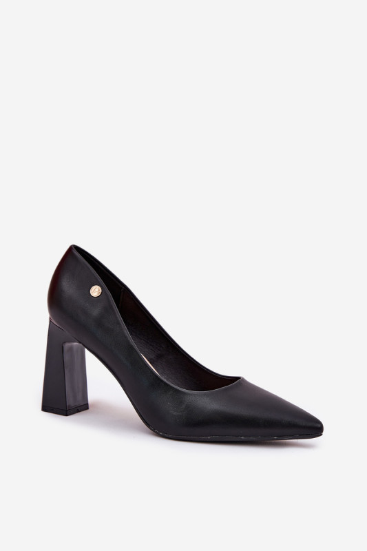 Elegante Pumps mit Blockabsatz, schwarz