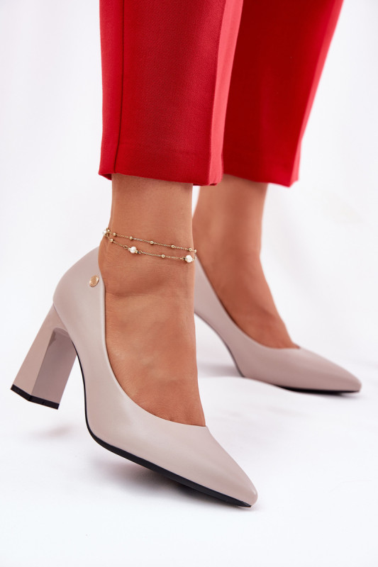 Elegante Pumps mit Blockabsatz, grau