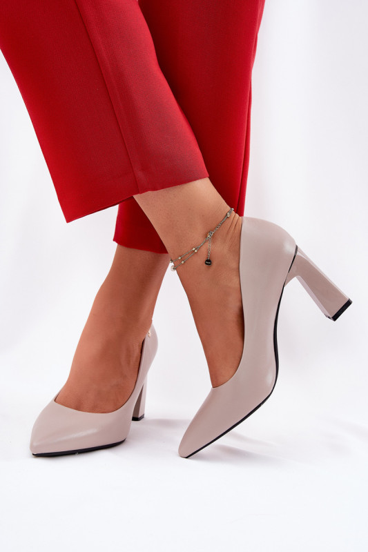Elegante Pumps mit Blockabsatz, grau
