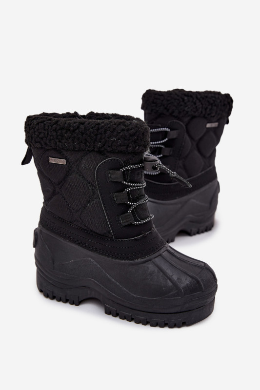 Gefütterte Schneestiefel mit Reißverschluss schwarz