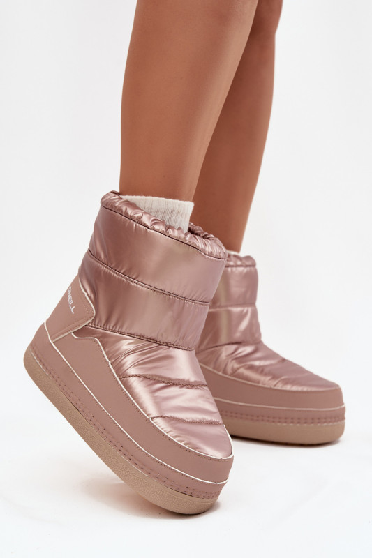 Rosa Schneestiefel aus Kunstleder und Synthetik