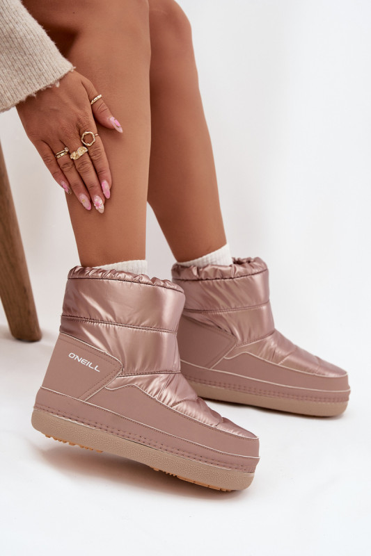 Rosa Schneestiefel aus Kunstleder und Synthetik