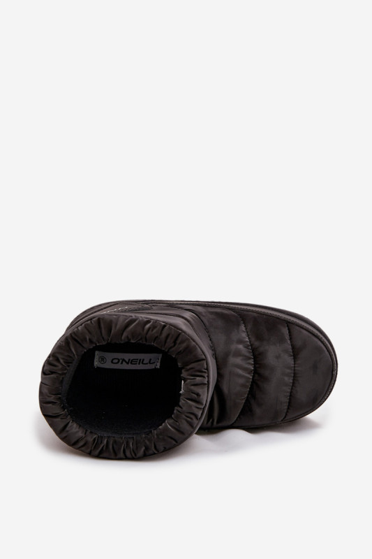 Schwarze Snowboots aus Kunstleder und Synthetik