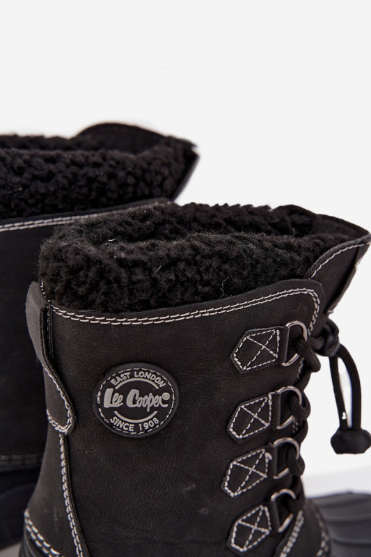 Schwarze Winterstiefel aus Kunstleder mit Fellfutter