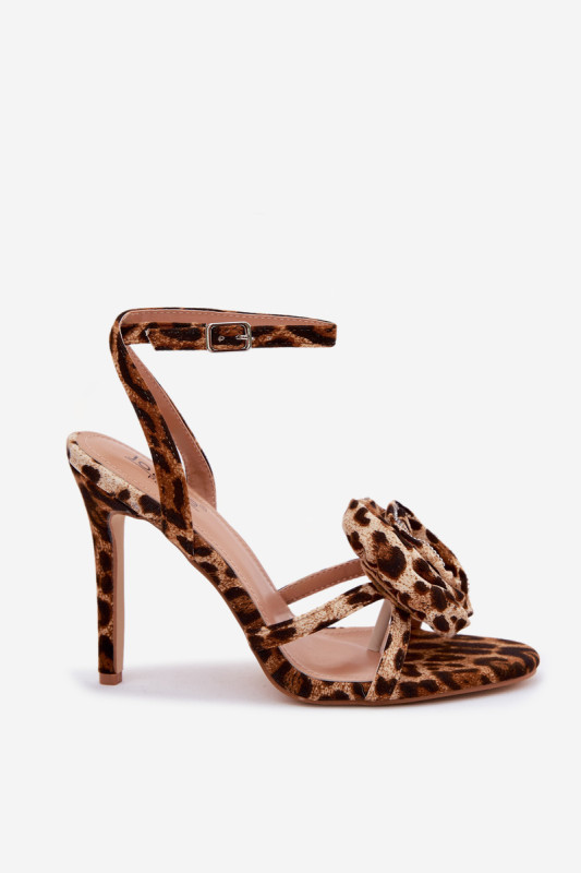 Sandale mit Stilettoabsatz und Animal-Print-Dekor
