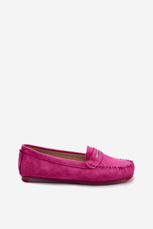 Mokassin aus echtem Veloursleder, rosa