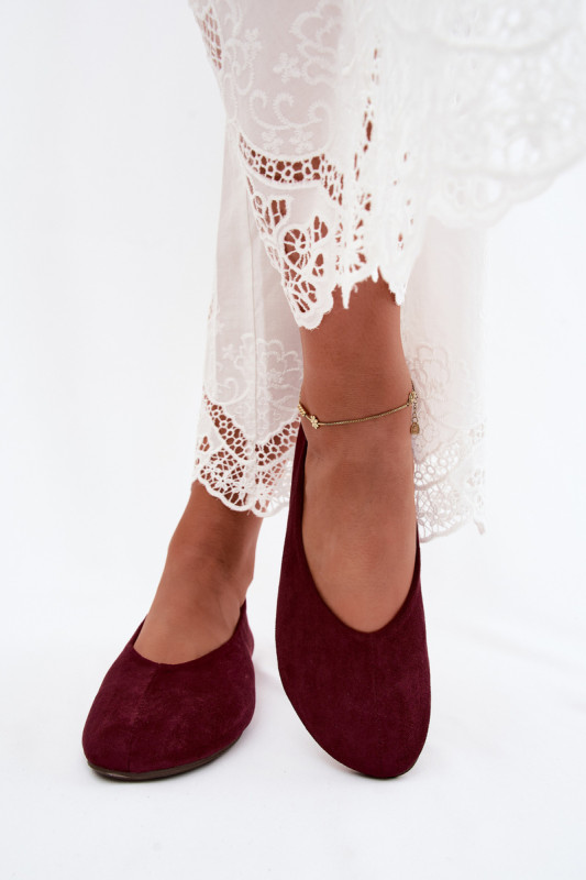 Ballerinas aus Velourslederimitat in Lila