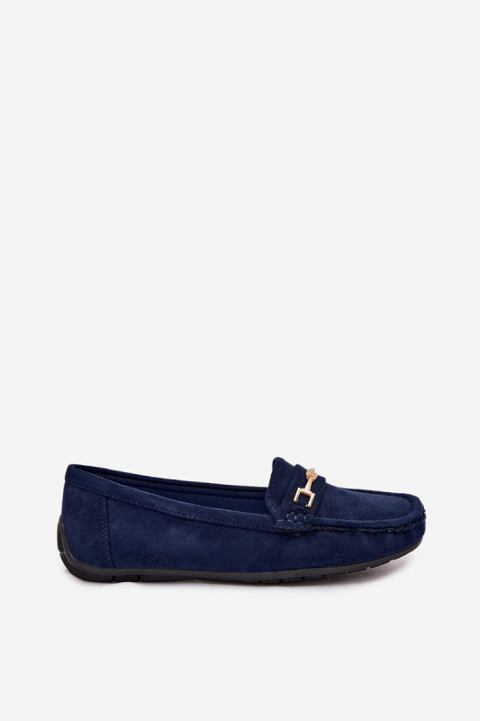 Klassische blaue Mokassins aus Veloursleder