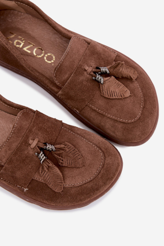 Barefoot-Mokassin aus echtem Wildleder, braun