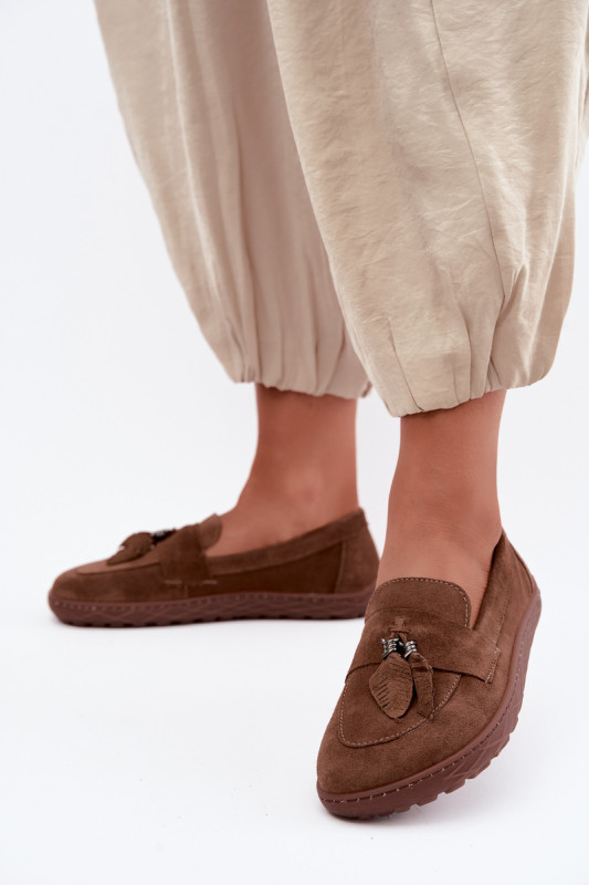 Barefoot-Mokassin aus echtem Wildleder, braun