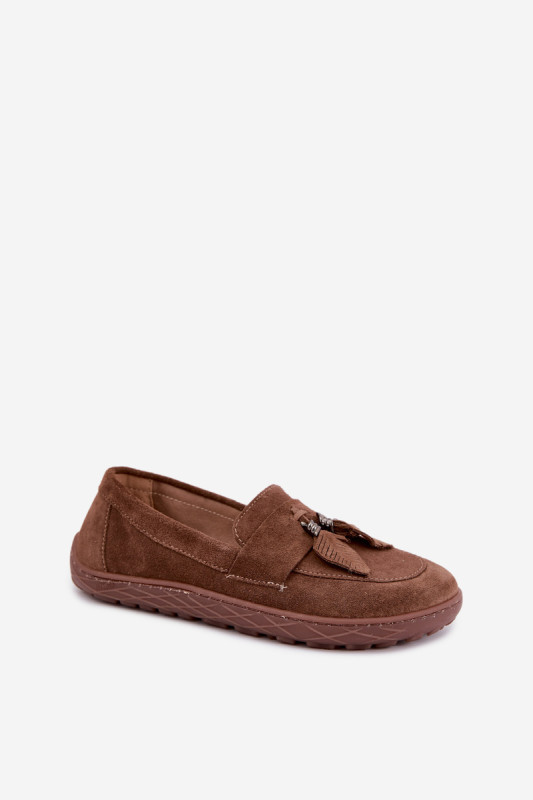 Barefoot-Mokassin aus echtem Wildleder, braun