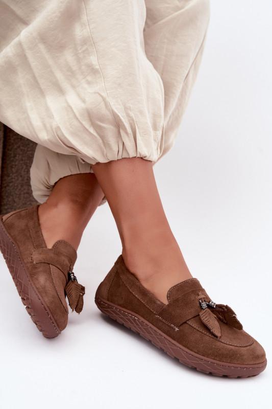 Barefoot-Mokassin aus echtem Wildleder, braun