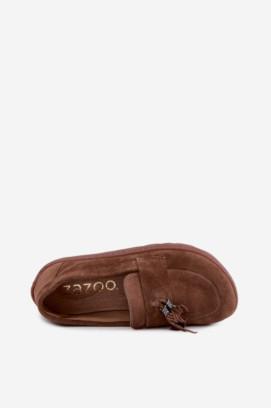 Barefoot-Mokassin aus echtem Wildleder, braun