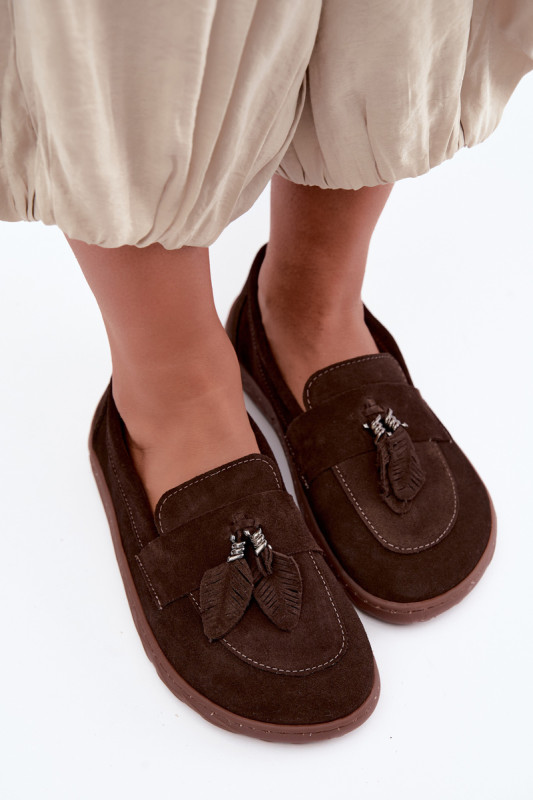 Barefoot Mokassin aus echtem Wildleder, braun