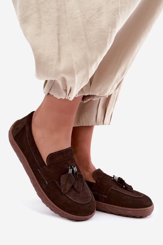 Barefoot Mokassin aus echtem Wildleder, braun