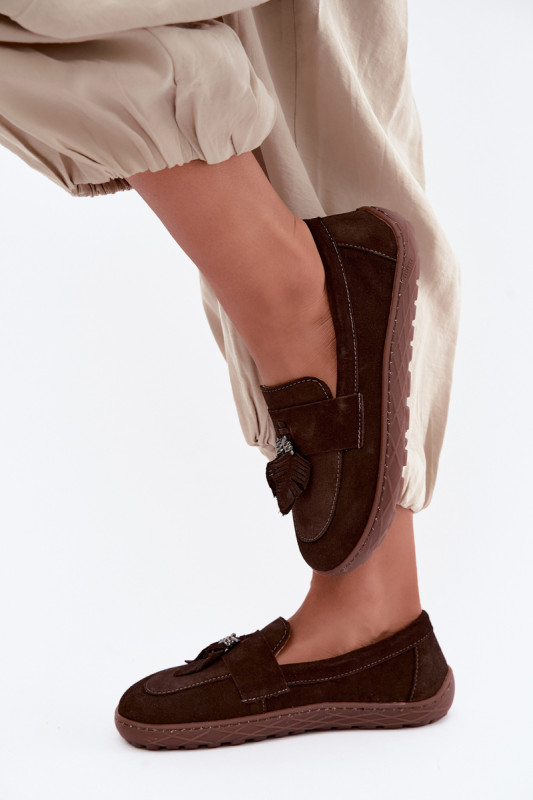 Barefoot Mokassin aus echtem Wildleder, braun