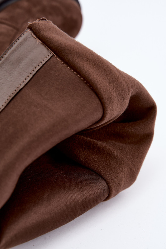 Schnürstiefel mit Plateau und Warmfutter in Braun