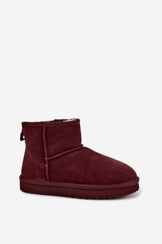 Gefütterte Wildleder-Snowboots mit Fell, bordeaux
