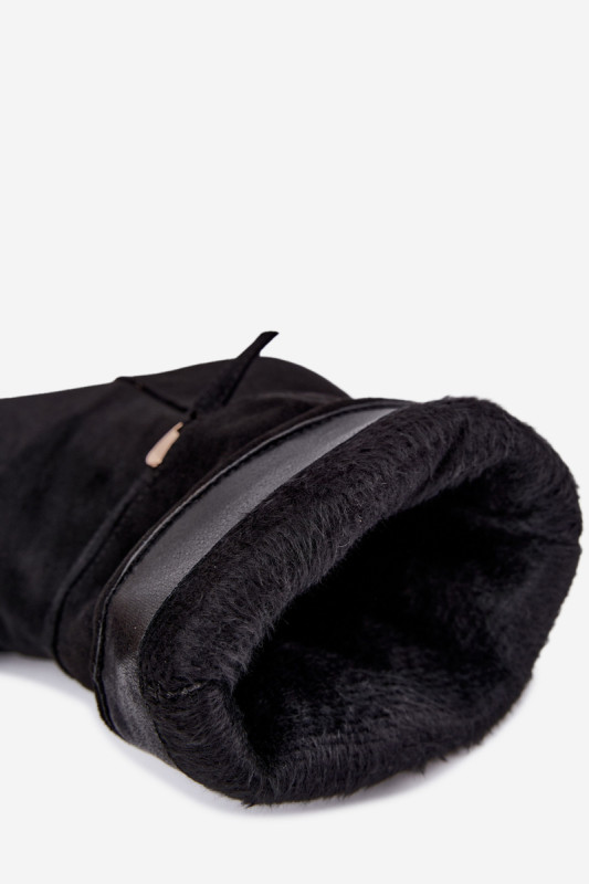 Schwarze gefütterte Stiefelette mit Stiletto-Absatz und Riemen