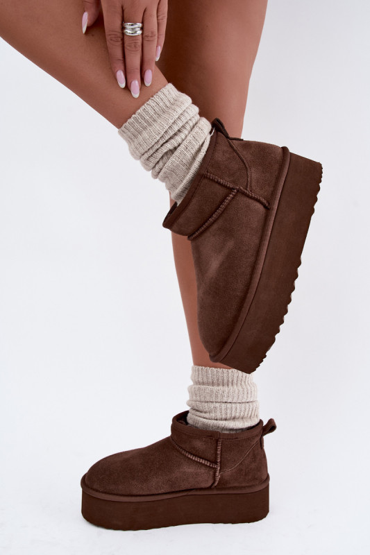Snowboots aus echtem Wildleder in Braun