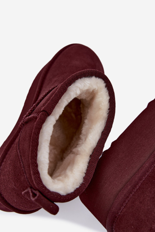 Snowboots aus echtem Veloursleder bordeaux