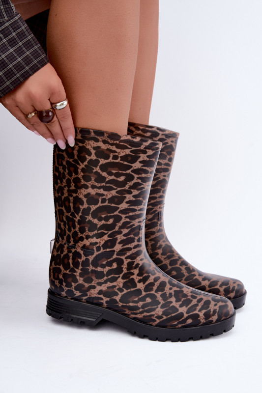 Gummistiefel mit Leopardenmuster