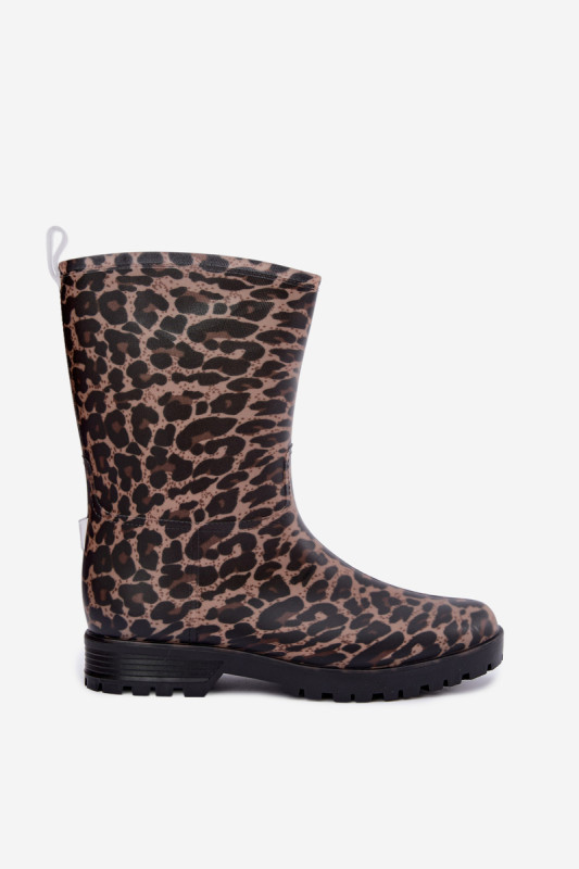 Gummistiefel mit Leopardenmuster