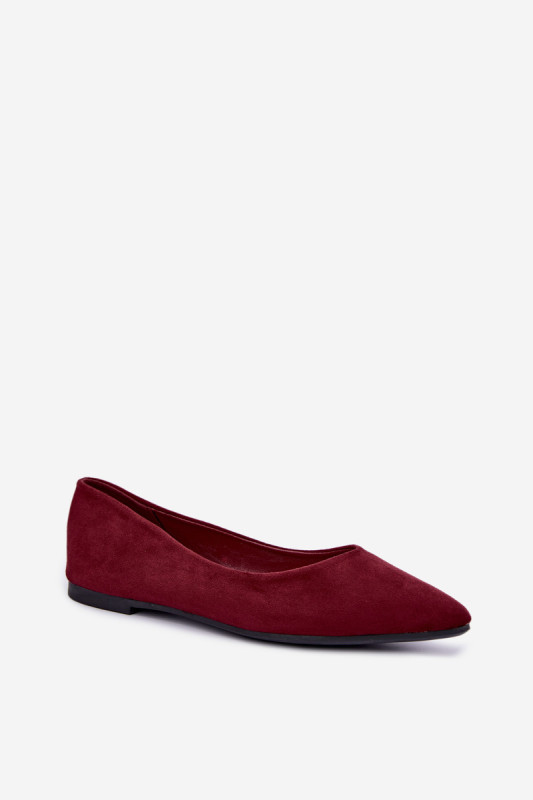Flache Ballerinas aus Eco-Wildleder in Bordeaux