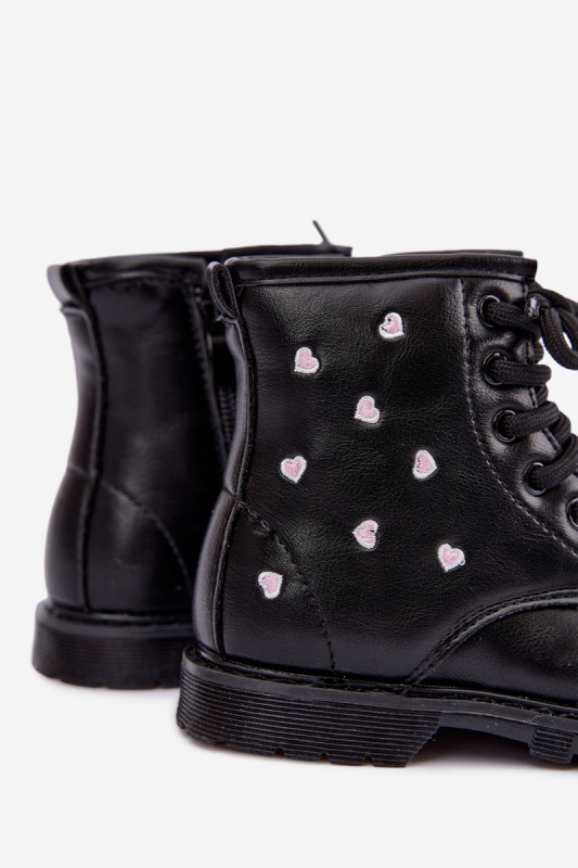 Gefütterte Mädchen-Stiefelette mit Herzchen