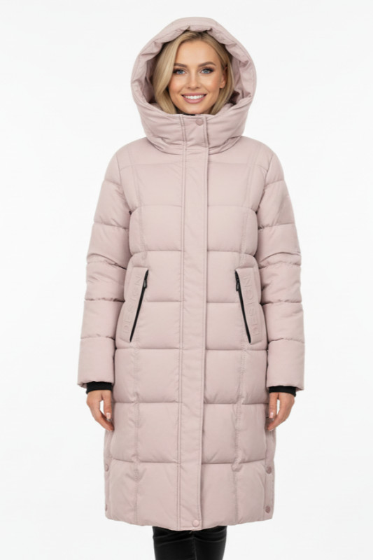 Damen-Winterjacke mit Kapuze DESIGN Rosa