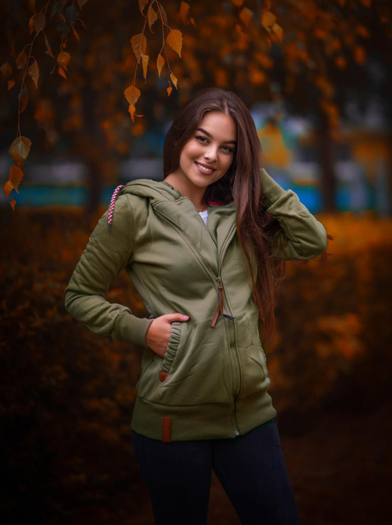 Sweatjacke mit Karomuster rot