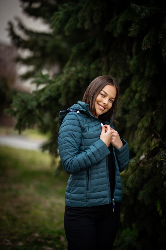 Steppjacke mit Kapuze Himmelblau