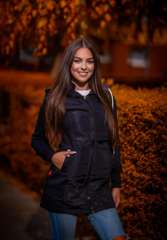 Sweatjacke in langer Form schwarz