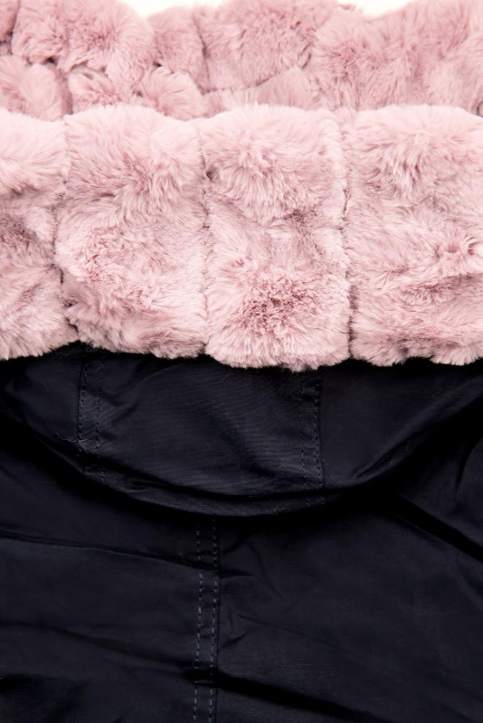 Parkajacke mit Teddyplüsch dunkelblau