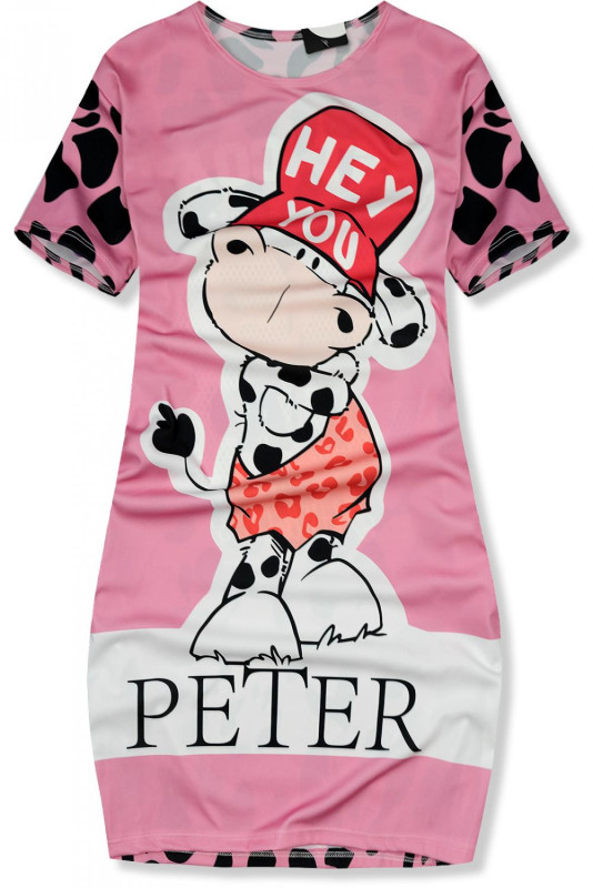Kleid mit Comic-Print HEY YOU pink