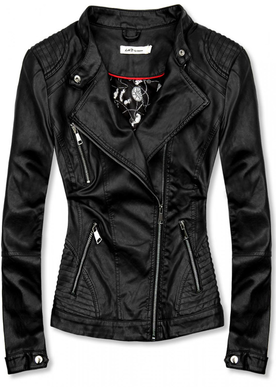 Kunstleder mit gemustertem Futter Schwarz