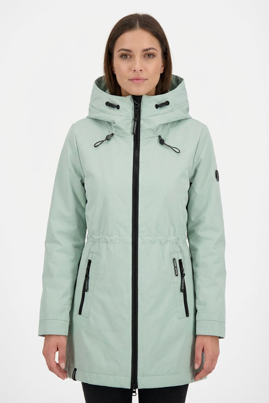 Damen Übergangsparka mit Kapuze – Mint