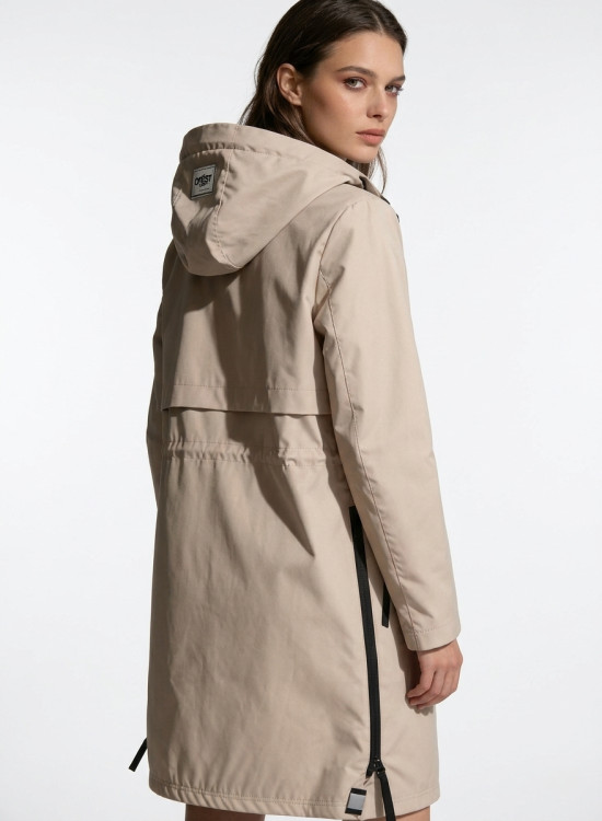 Übergangsparka für Damen mit abnehmbarer Kapuze Beige