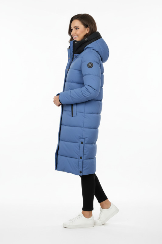 Blaue Damen-Winterjacke mit Kapuze STORM