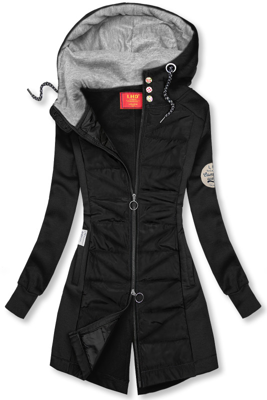 Sweatjacke in langer Form schwarz