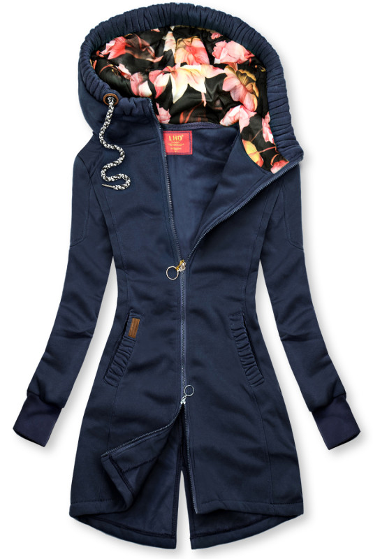 Verlängerte Kapuzenjacke von LHD dunkelblau