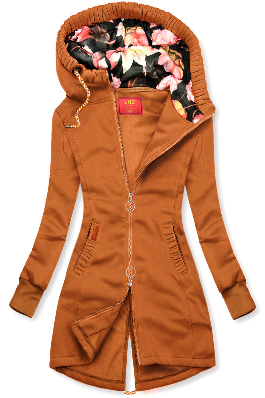 Verlängerte Kapuzenjacke von LHD terrakotta