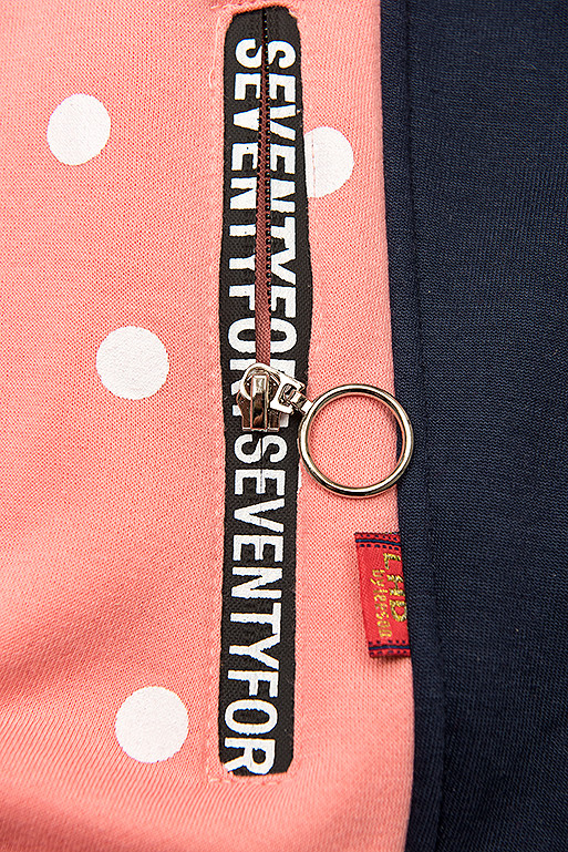 Kapuzensweatjacke mit Allover Punkte-Design aprikose