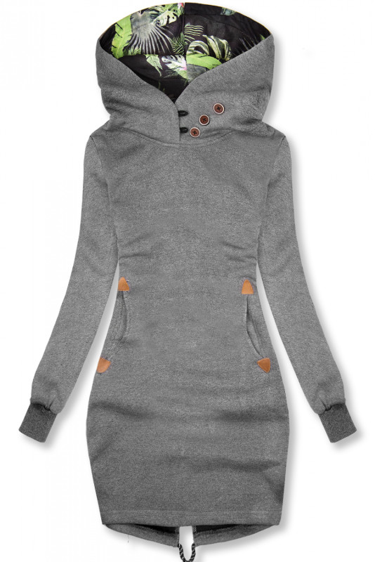 Verlängerte Sweatshirt /Sweatkleid anthrazit