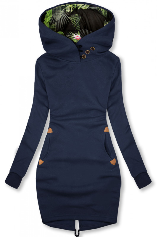 Verlängerte Sweatshirt /Sweatkleid dunkelblau