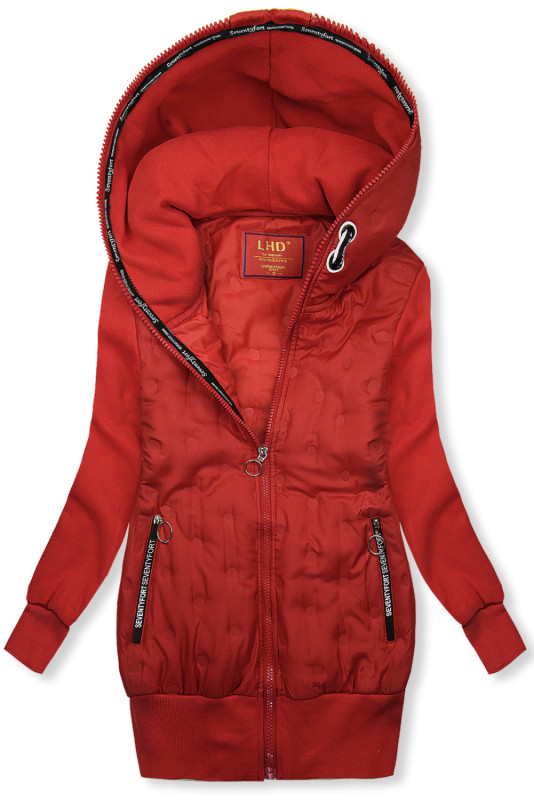 Sweatjacke mit gepunktetem Muster SPORTY Rot