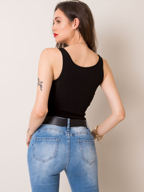 Schwarzes Baumwolltop