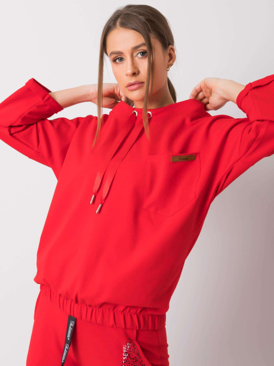Rote Oversize Baumwollpullover